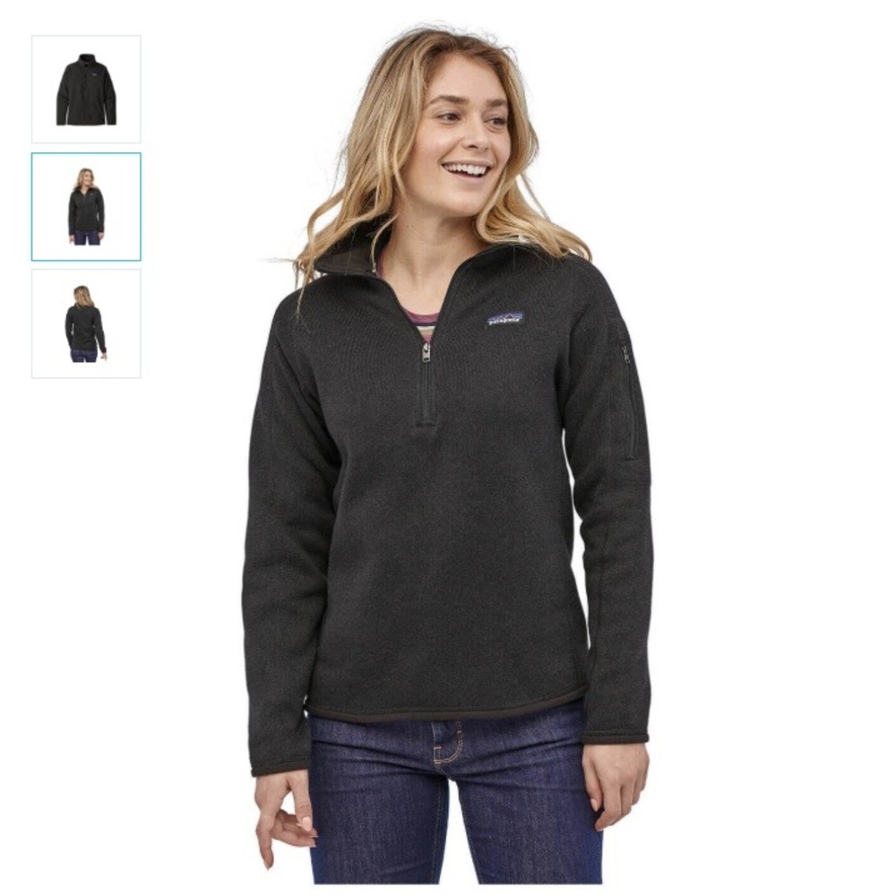 NWT Patagonia Better Sweater Quarter-Zip Pullover Jacket Black XS (private logo)
